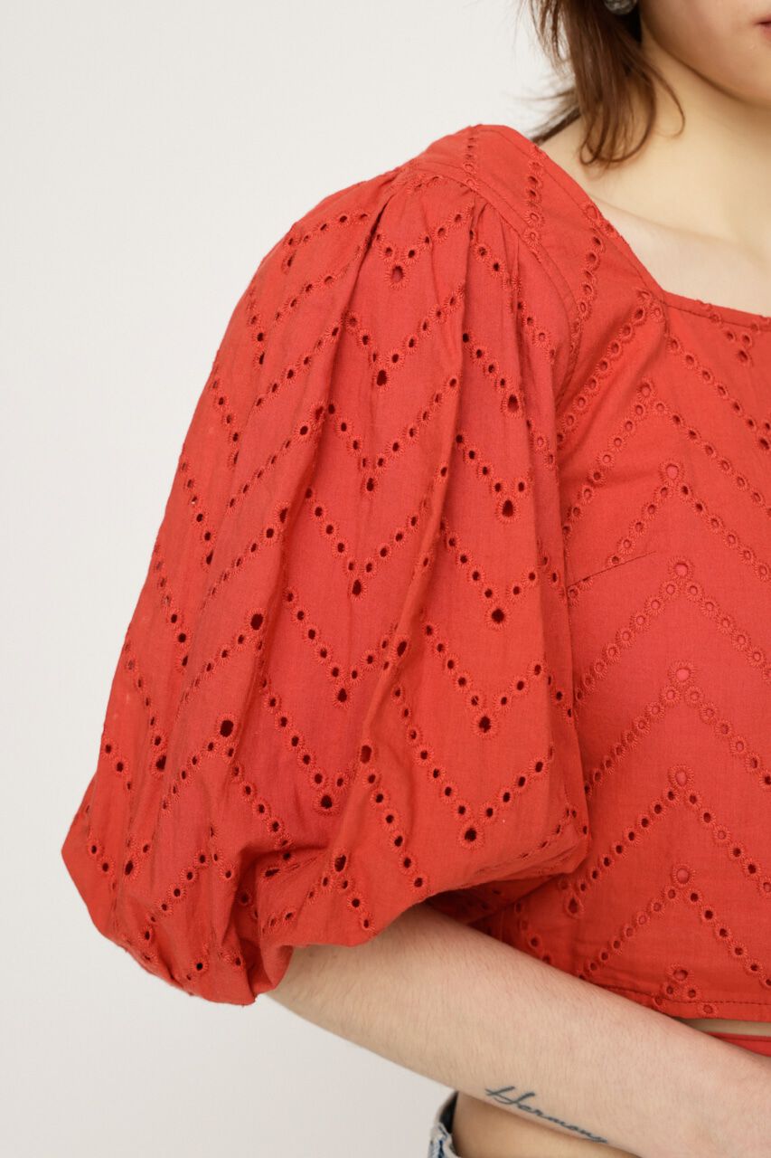 SLY「FRONT BUTTON LACE PUFF トップス」|シャツ・ブラウス|