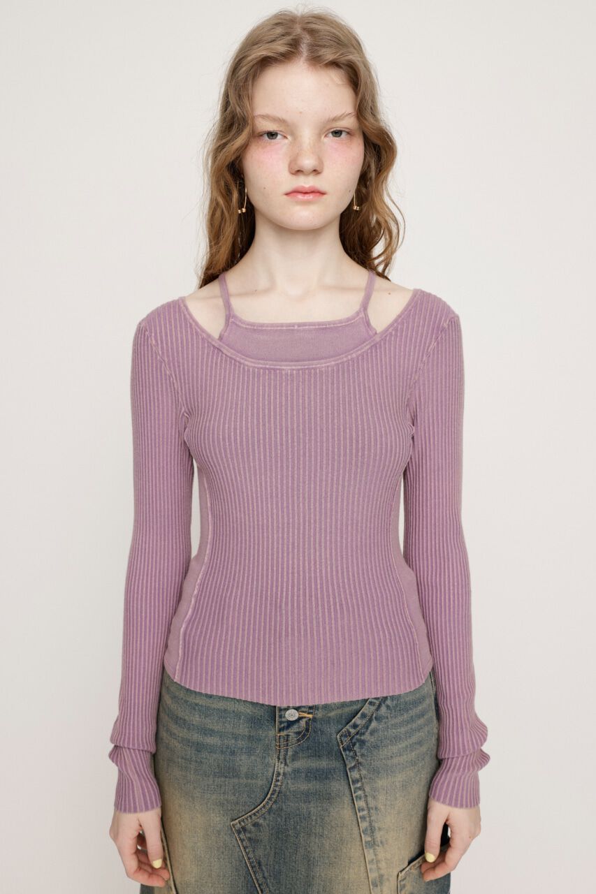 SLY「LAYER WASHED KNIT トップス」|ニット・セーター|