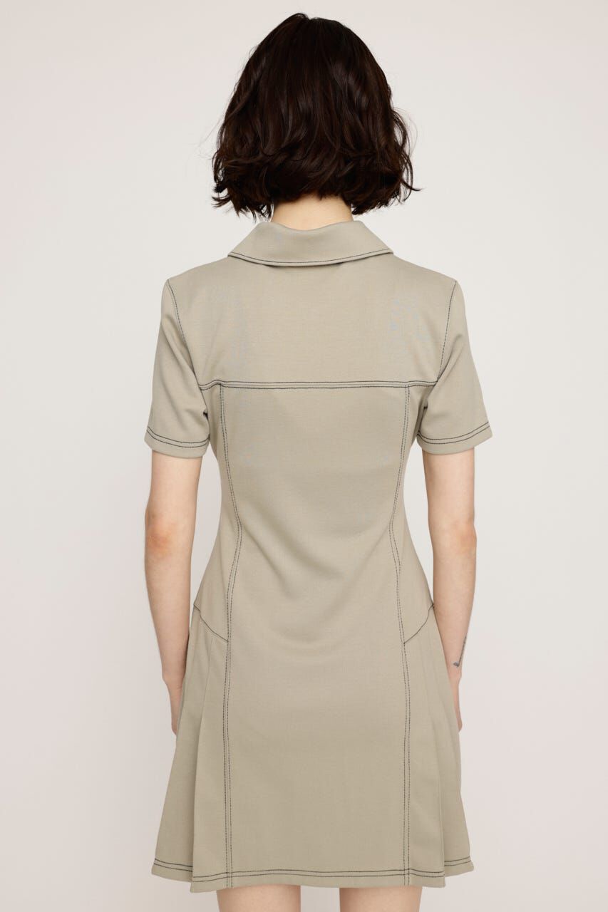 SLY「FRONT ZIP SIDE PLEATS ショートワンピース」|ワンピース|