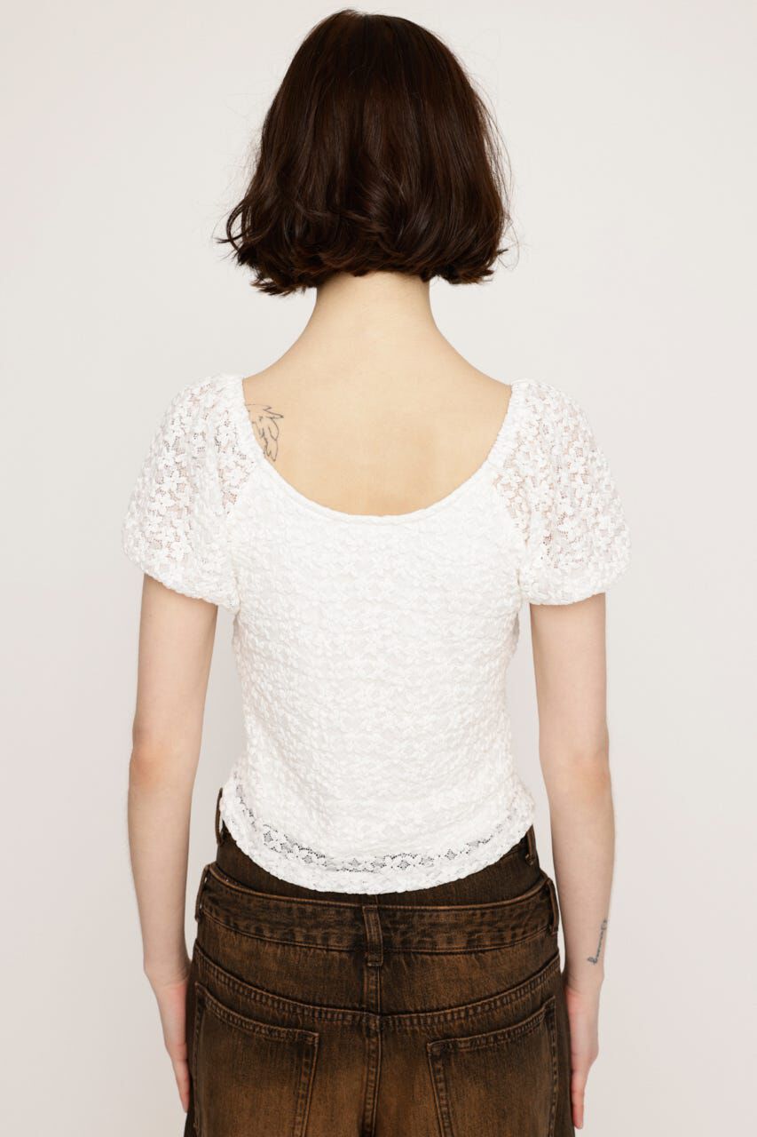 SLY「PUFF SLEEVE GATHER CUT トップス」|Tシャツ・カットソー|
