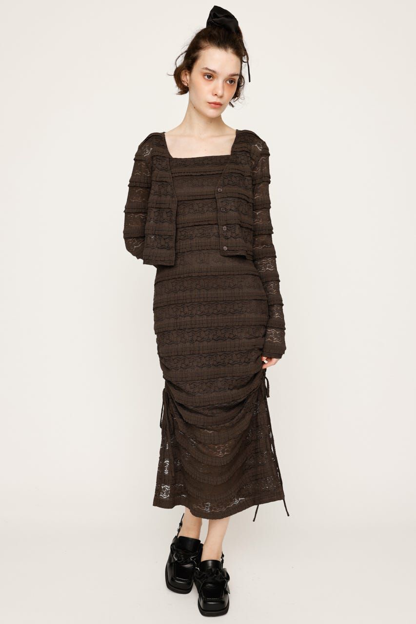 SLY「FRONT BUTTON LACE 2P ロングワンピース」|ワンピース|