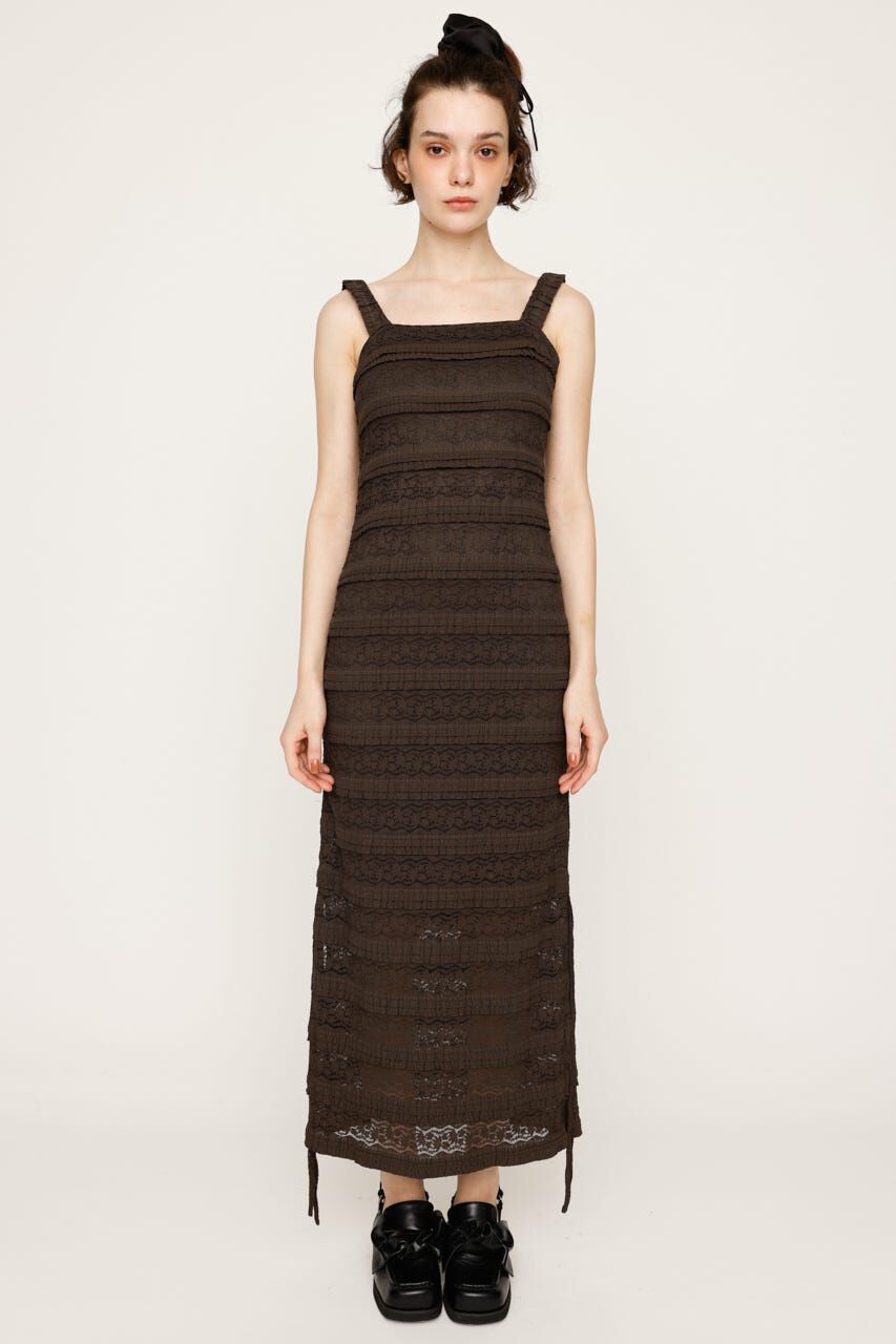 SLY「FRONT BUTTON LACE 2P ロングワンピース」|ワンピース|