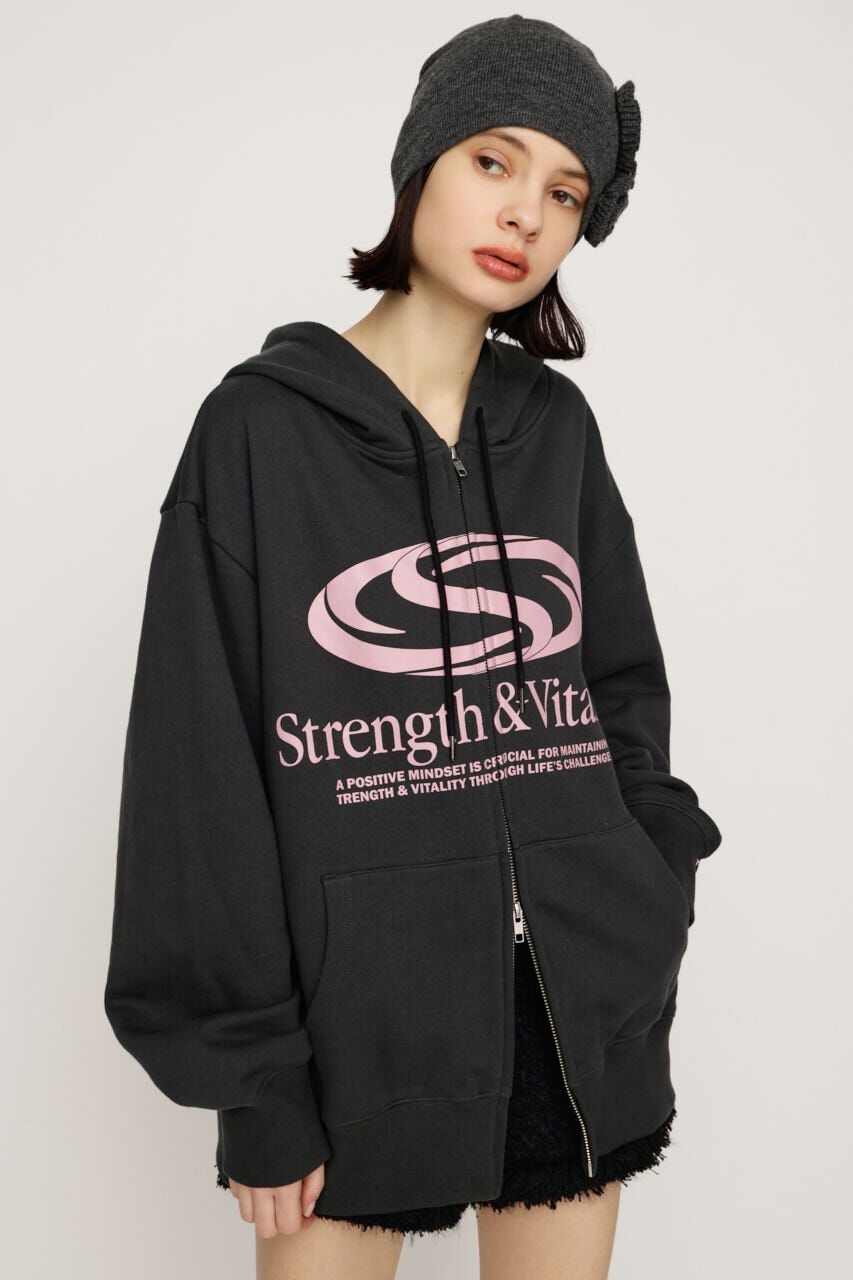 SLY「PRINT OVER HOODIE」|パーカー|