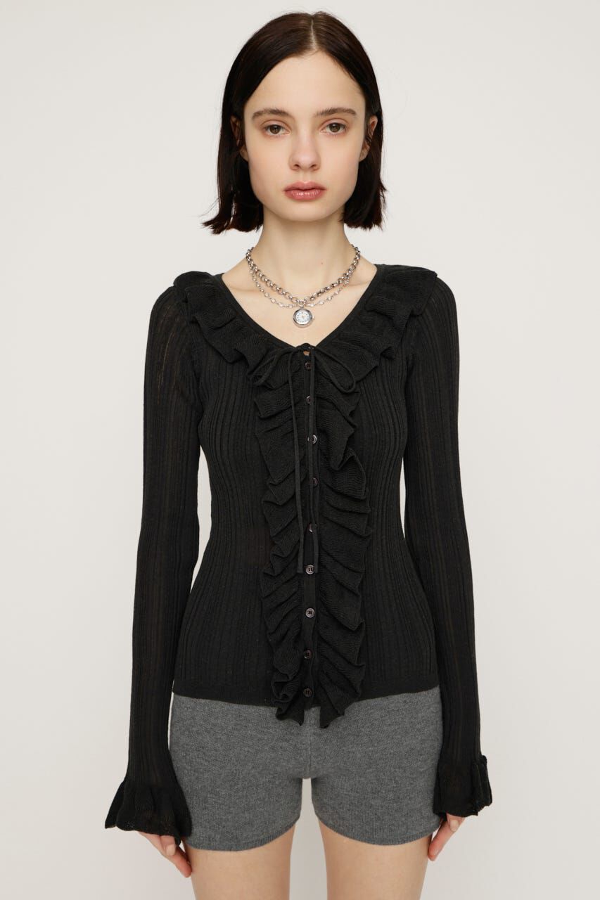 SLY「FRONT FRILL KNIT トップス」|ニット・セーター|