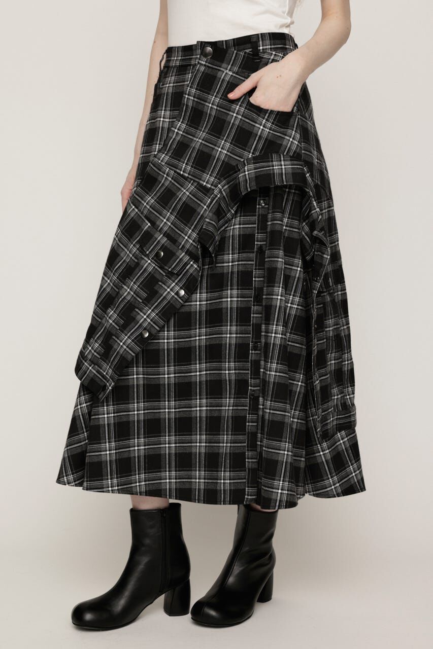 SLY「PLAID FLARE DESIGN スカート」|スカート|