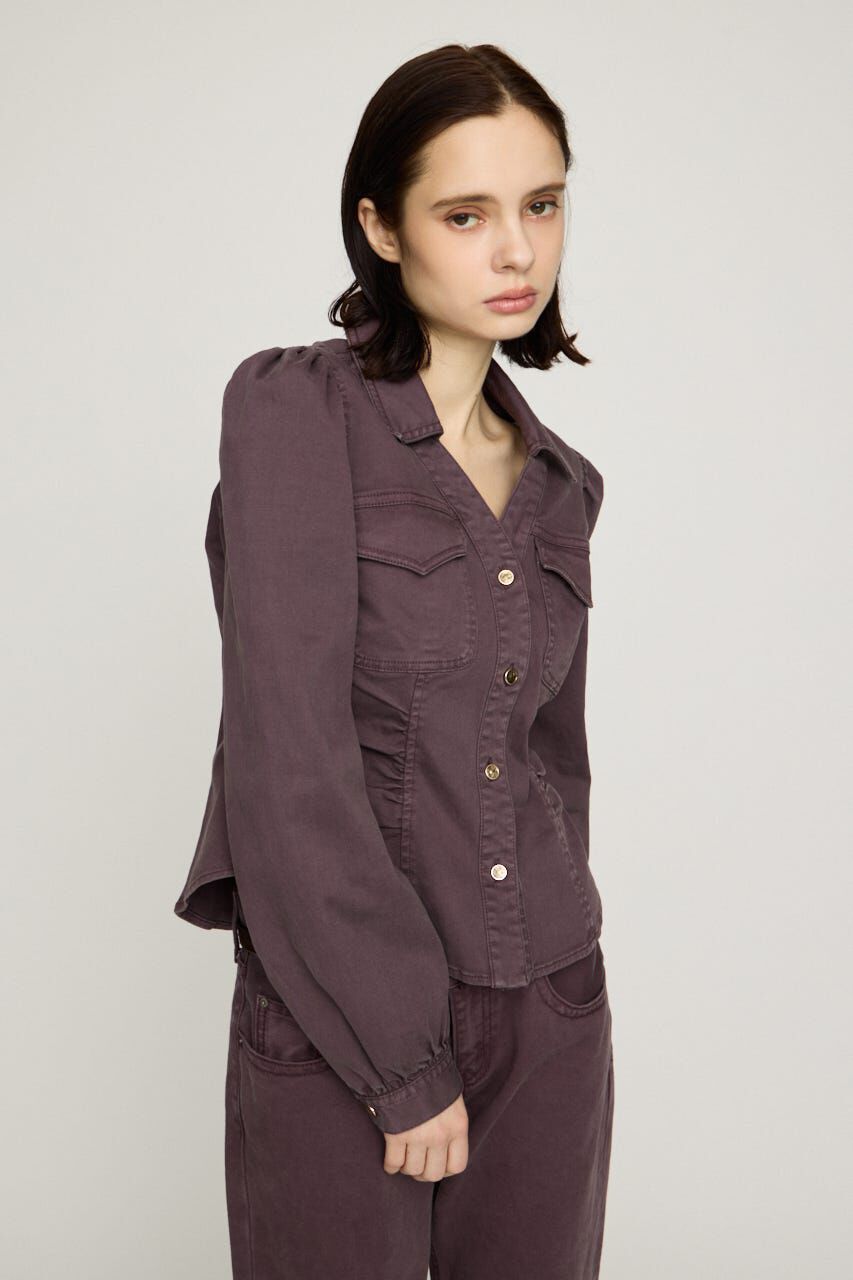 SLY「DENIM PUFF SLEEVE シャツ」|シャツ・ブラウス|