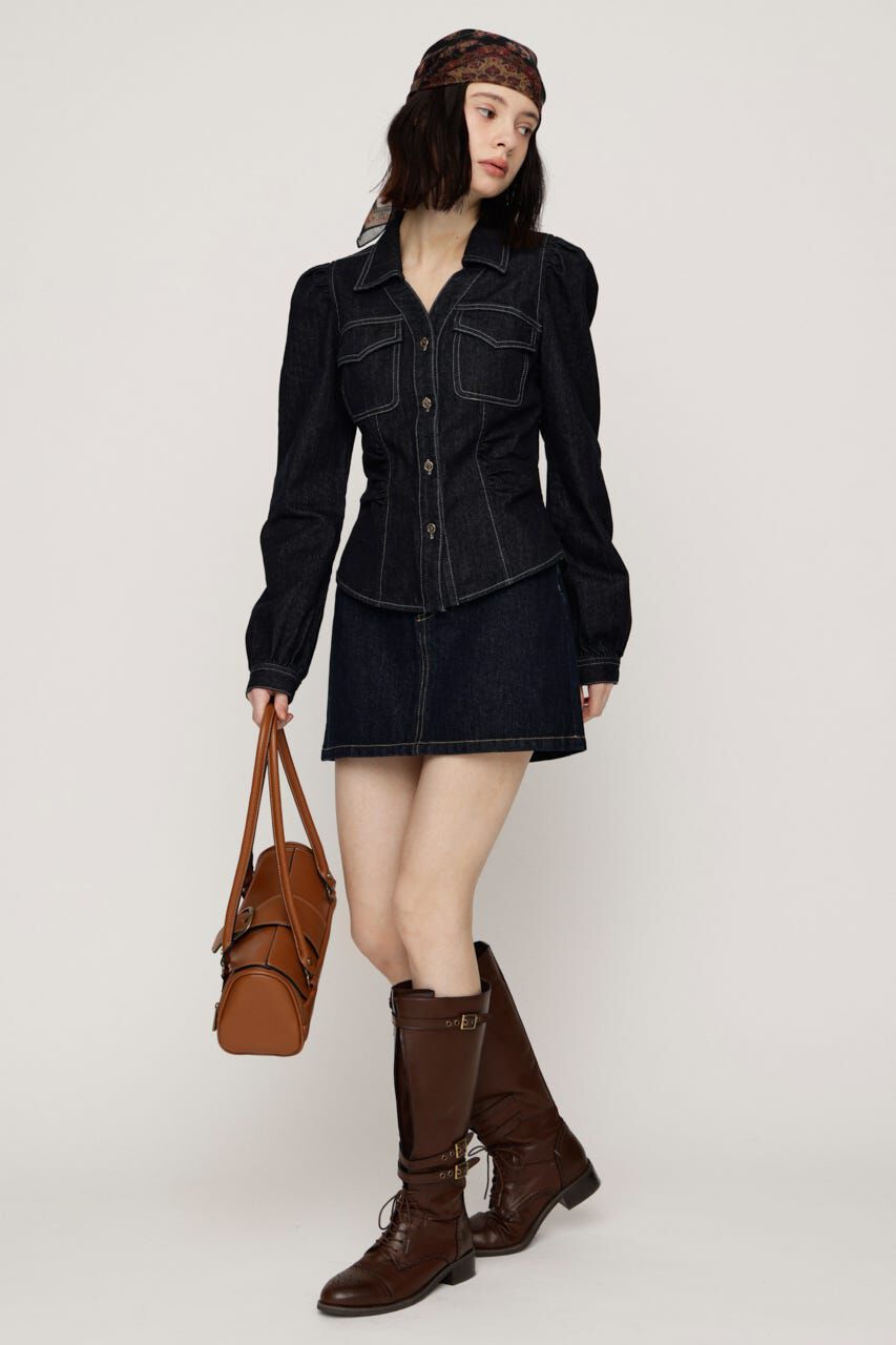 SLY「DENIM PUFF SLEEVE シャツ」|シャツ・ブラウス|