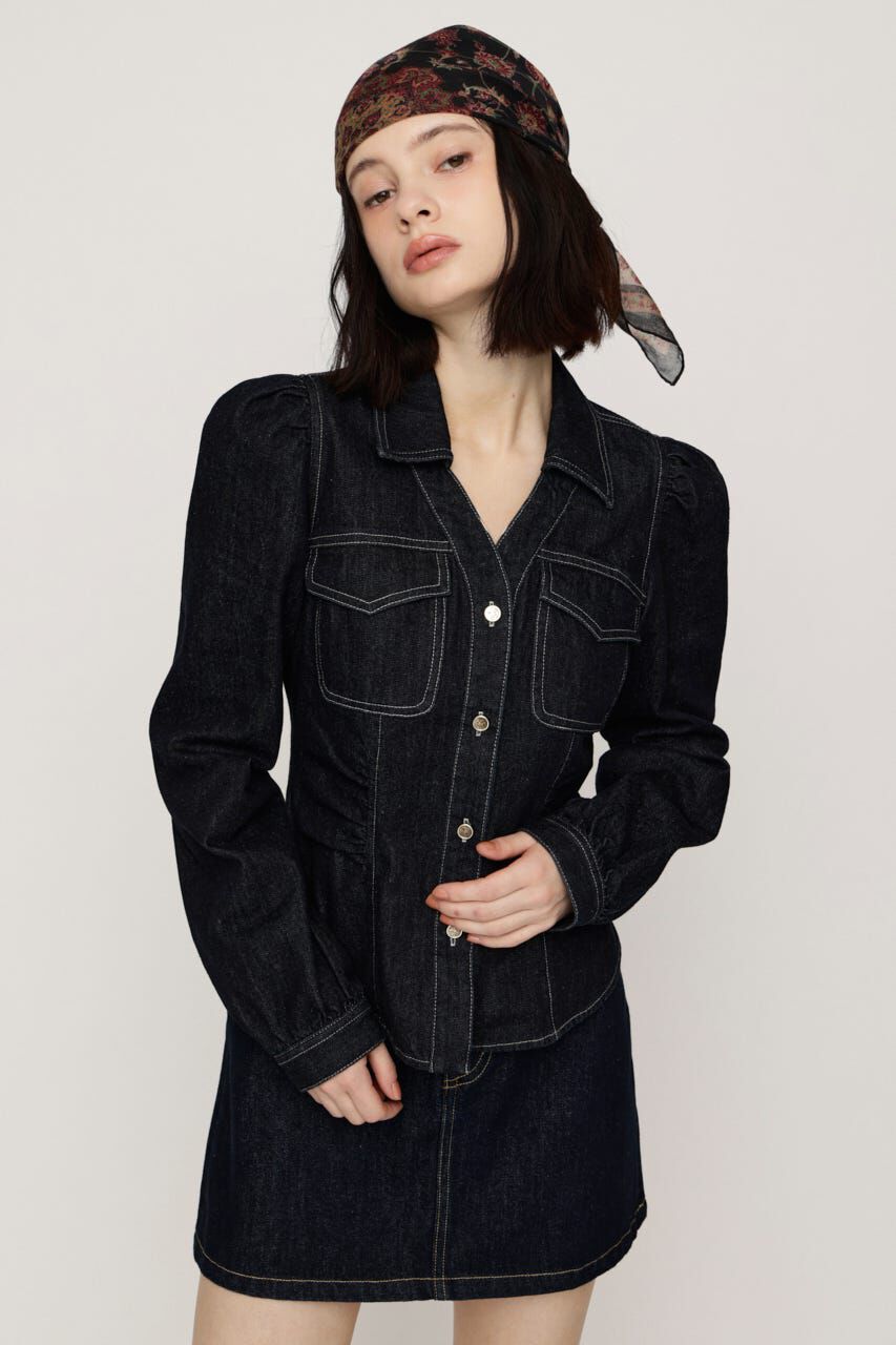 SLY「DENIM PUFF SLEEVE シャツ」|シャツ・ブラウス|