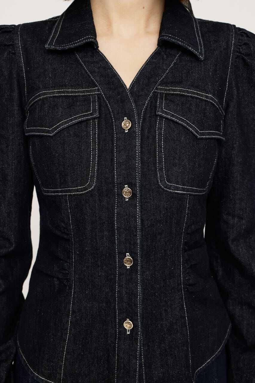 SLY「DENIM PUFF SLEEVE シャツ」|シャツ・ブラウス|