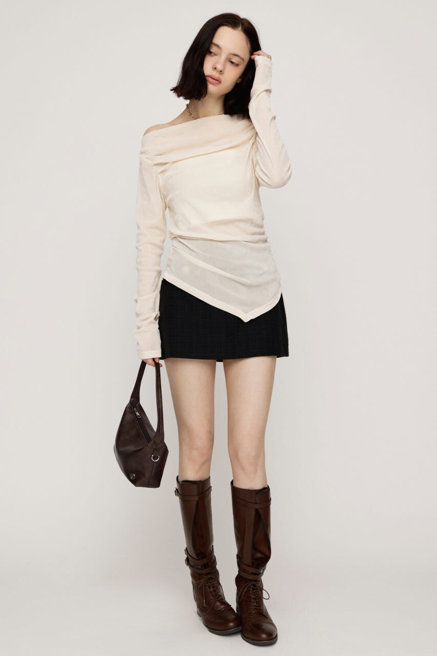 SLY「OFF SHOULDER VELOUR トップス」|Tシャツ・カットソー|
