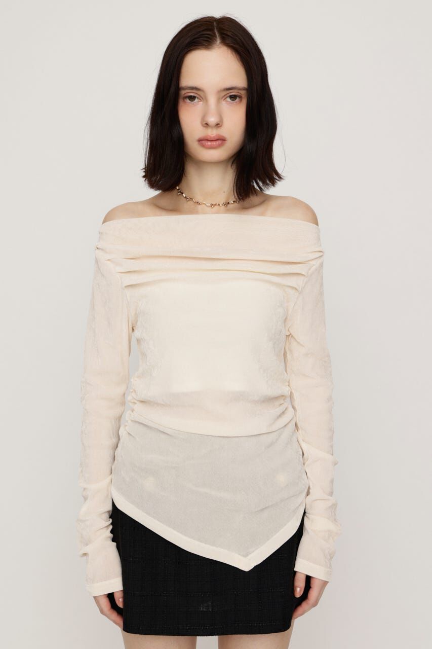 SLY「OFF SHOULDER VELOUR トップス」|Tシャツ・カットソー|