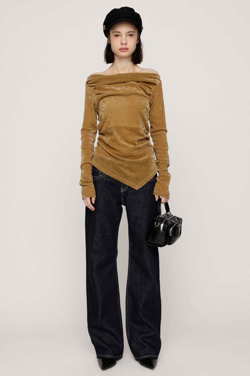 SLY「OFF SHOULDER VELOUR トップス」|Tシャツ・カットソー|