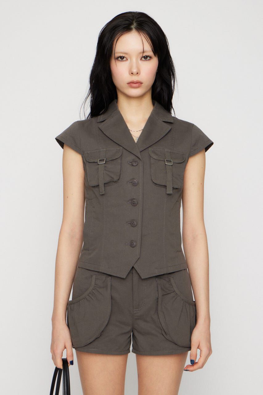 LAGUA GEM「POCKET COMPACT  SHIRT トップス」|シャツ・ブラウス|GRY