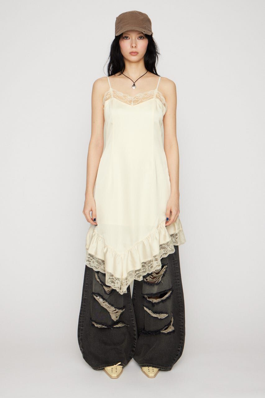 LAGUA GEM「SATIN LACE CAMI ワンピース」|ワンピース|