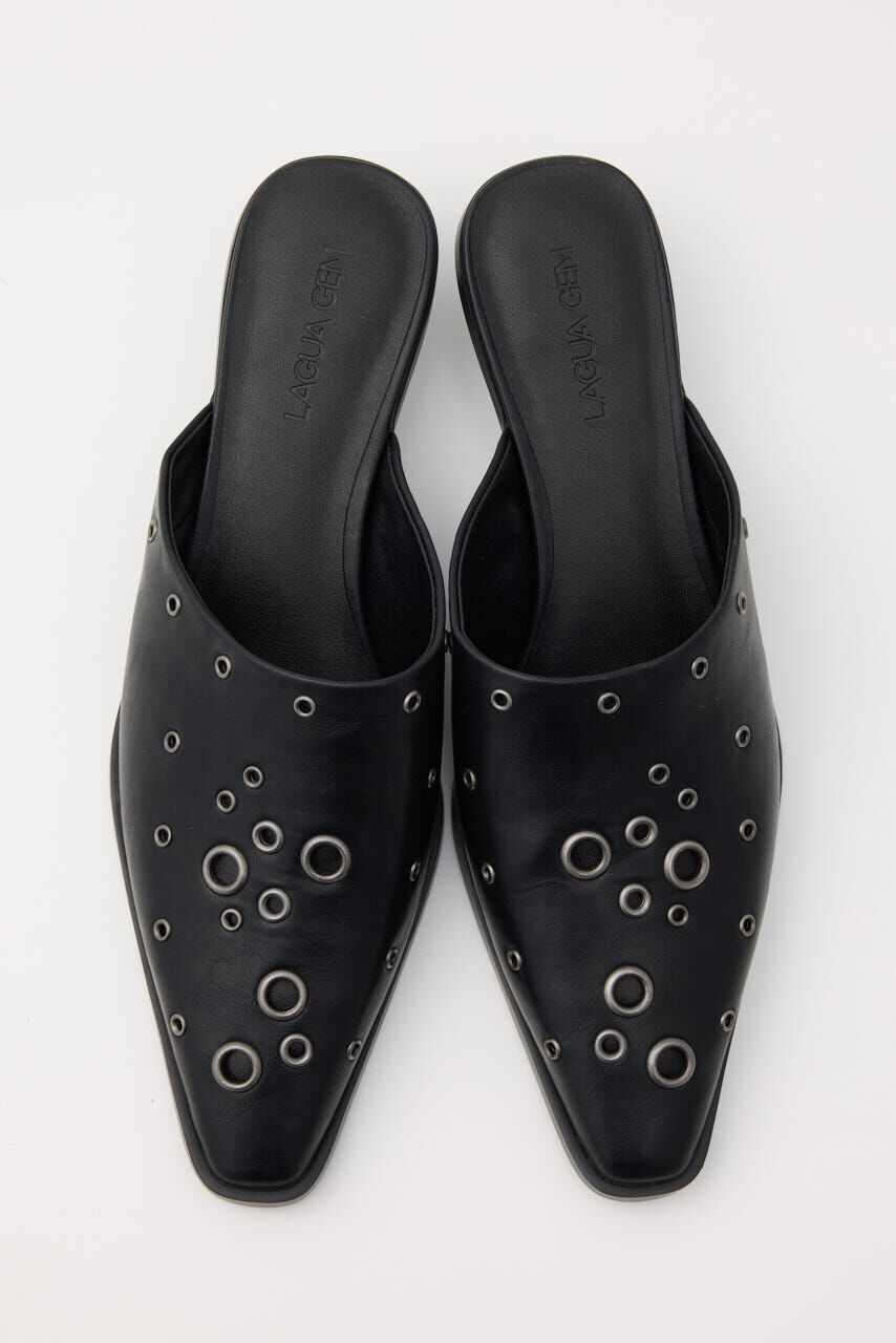 LAGUA GEM「EYELET KITTEN HEEL ミュール」|パンプス|