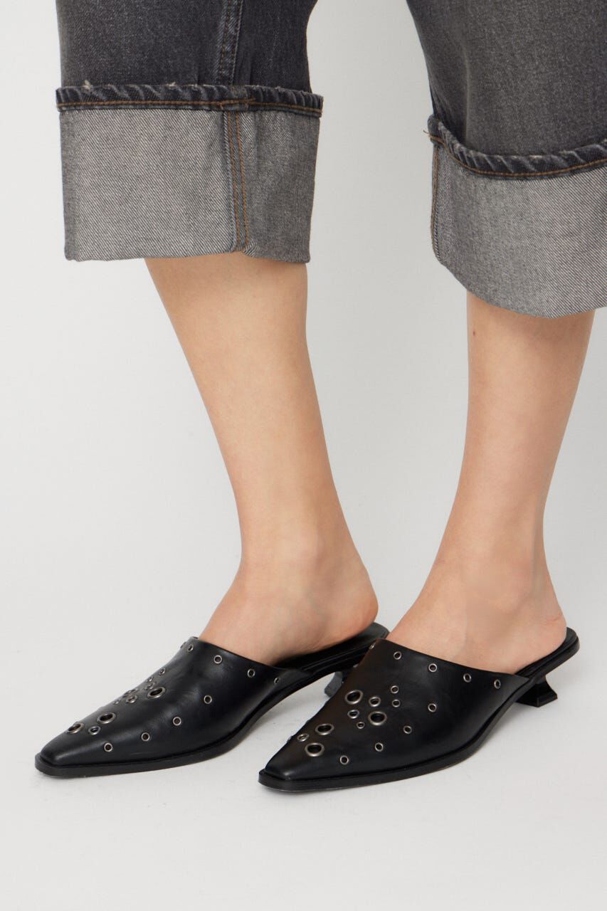 LAGUA GEM「EYELET KITTEN HEEL ミュール」|パンプス|