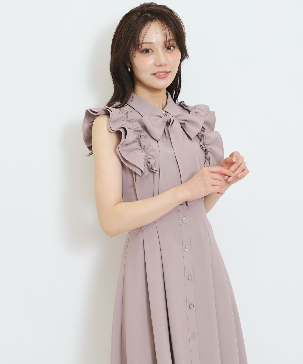 WILLSELECTION「フリルスリーブボウタイシャツワンピース」|ワンピース|