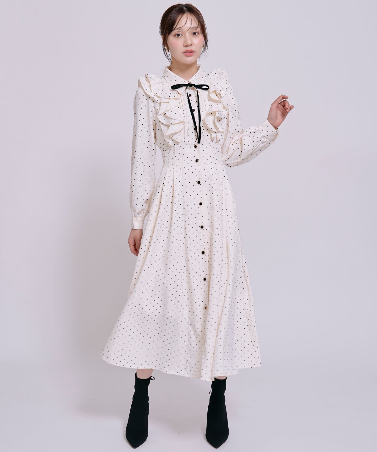 WILLSELECTION「ラッフルフリルボウタイシャツワンピース」|ワンピース|