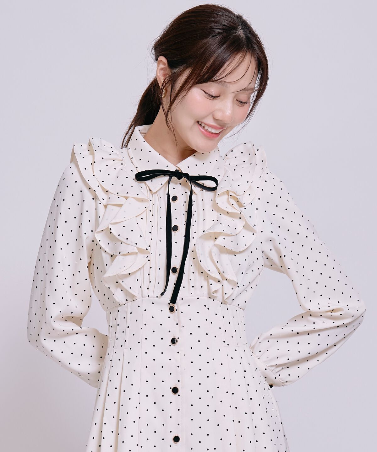 WILLSELECTION「ラッフルフリルボウタイシャツワンピース」|ワンピース|