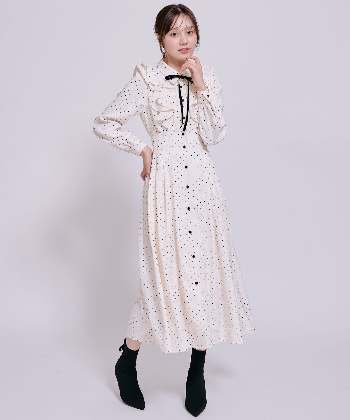WILLSELECTION「ラッフルフリルボウタイシャツワンピース」|ワンピース|