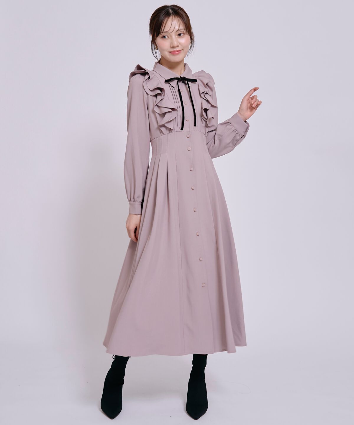 WILLSELECTION「ラッフルフリルボウタイシャツワンピース」|ワンピース|