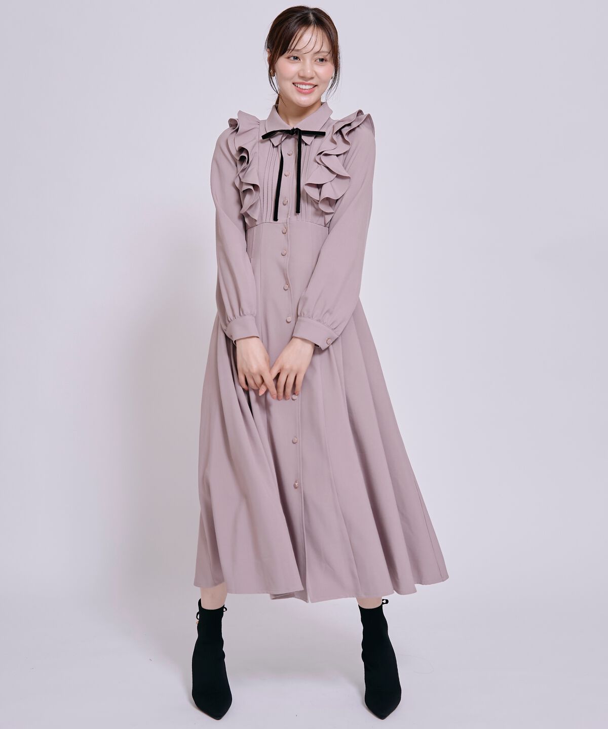 WILLSELECTION「ラッフルフリルボウタイシャツワンピース」|ワンピース|