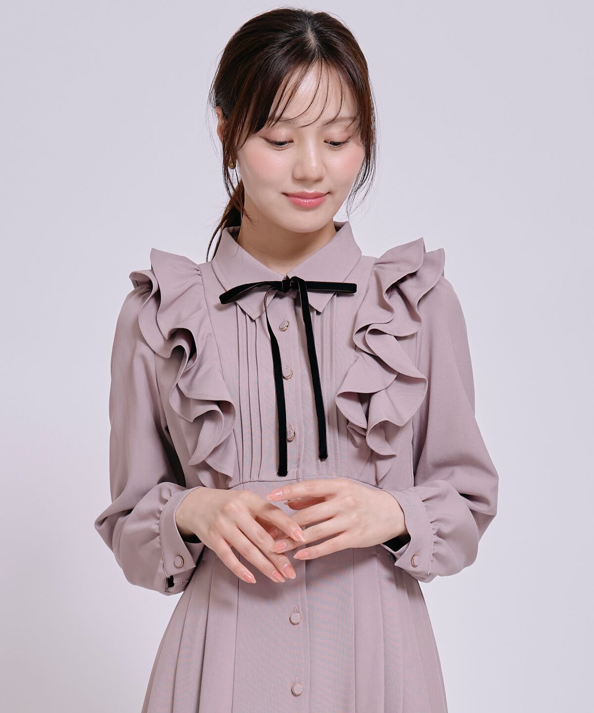 WILLSELECTION「ラッフルフリルボウタイシャツワンピース」|ワンピース|