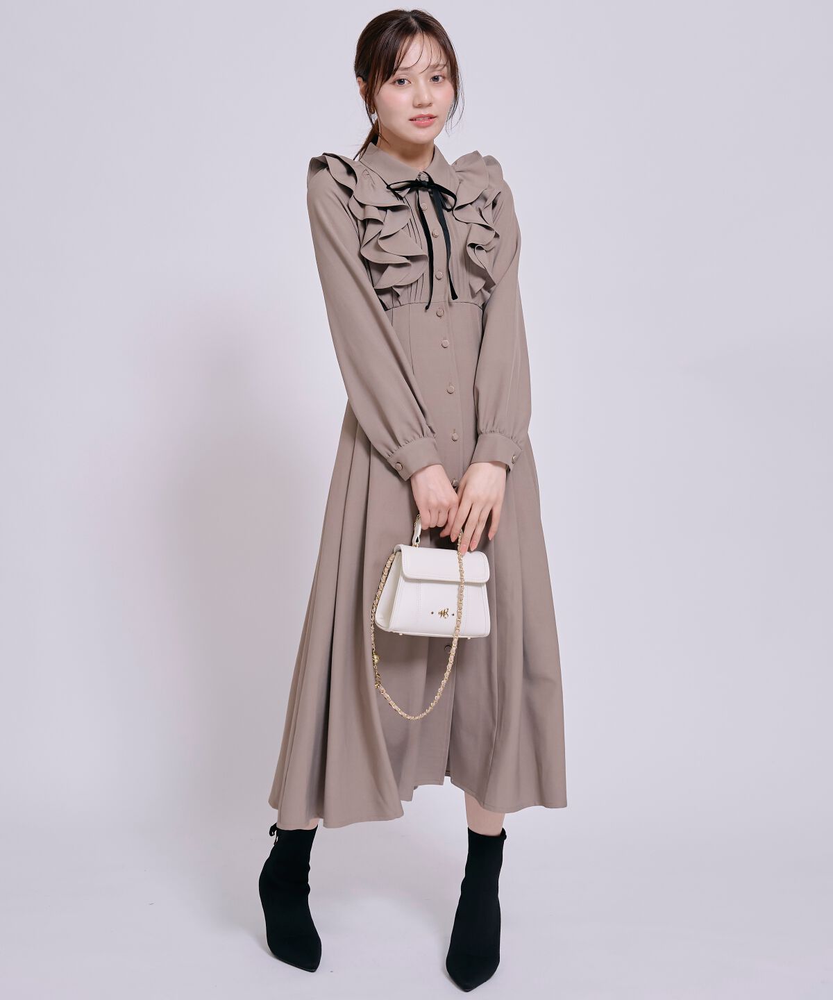 WILLSELECTION「ラッフルフリルボウタイシャツワンピース」|ワンピース|