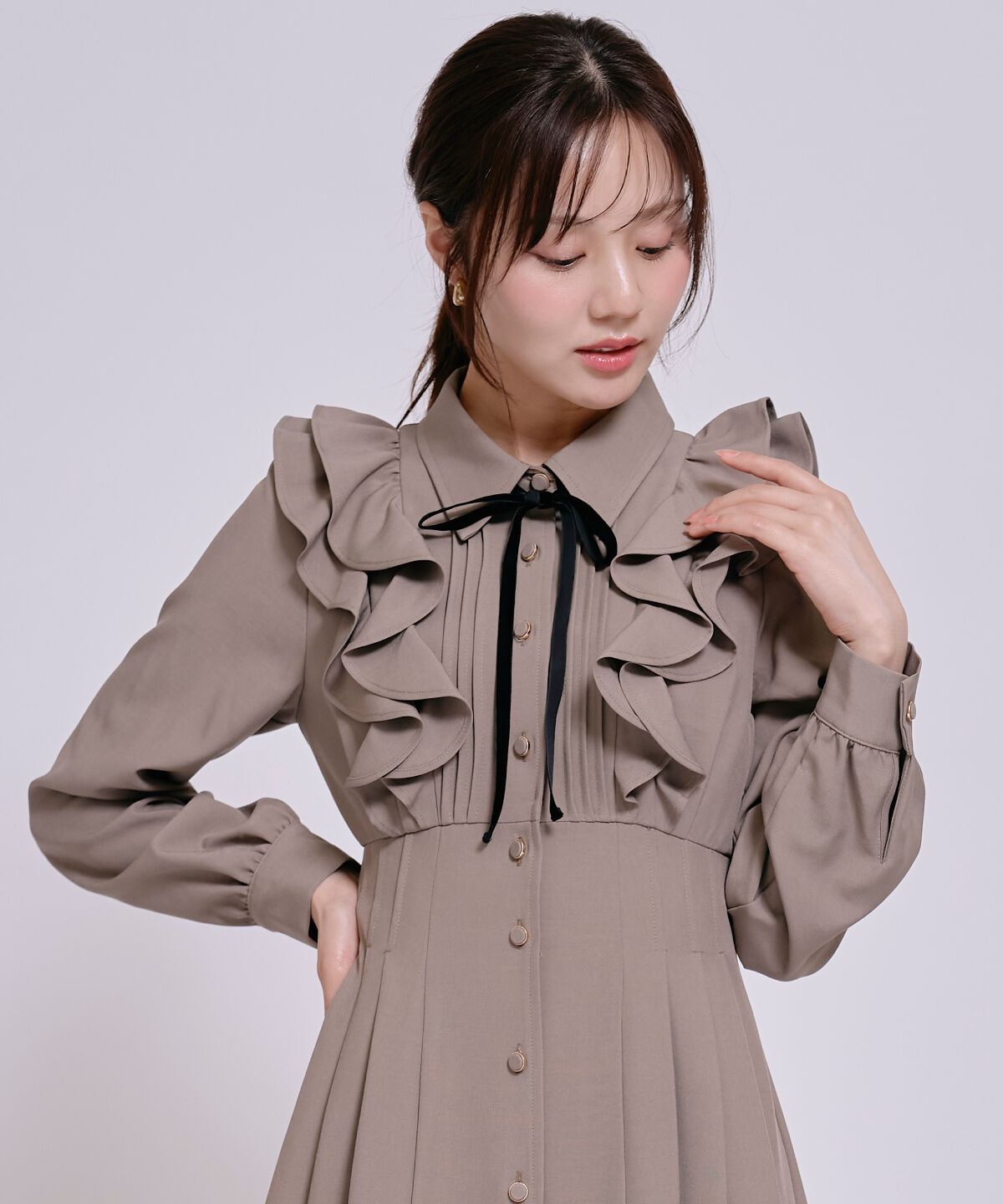 WILLSELECTION「ラッフルフリルボウタイシャツワンピース」|ワンピース|
