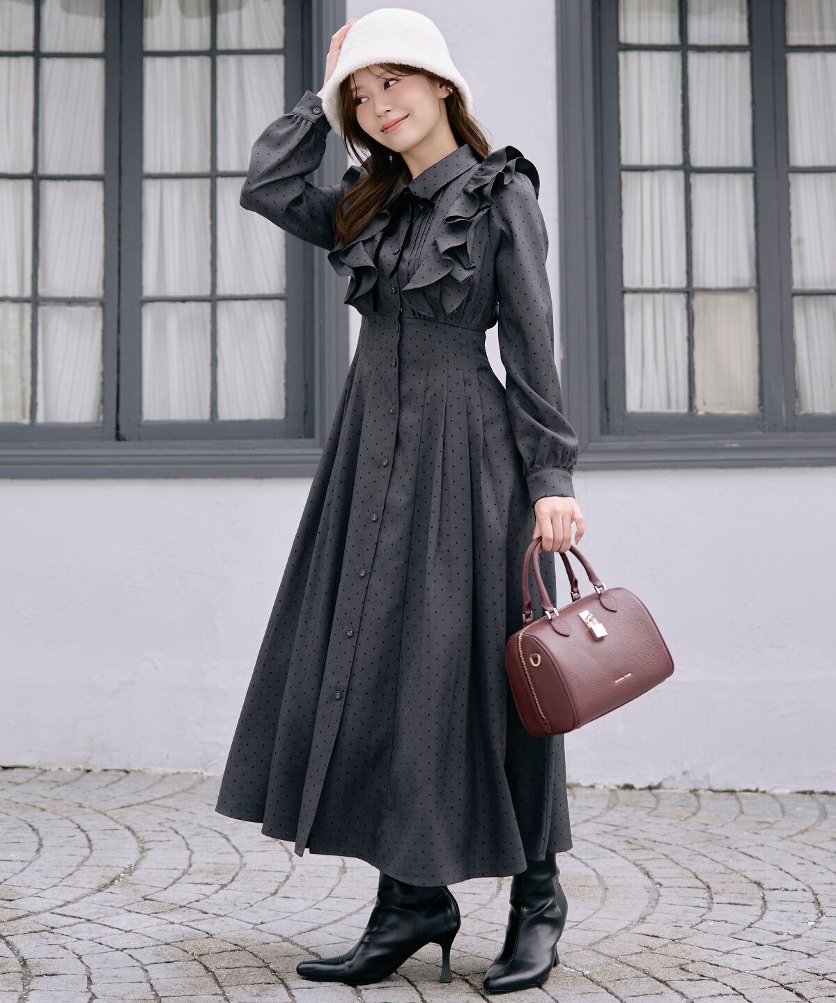 WILLSELECTION「ラッフルフリルボウタイシャツワンピース」|ワンピース|