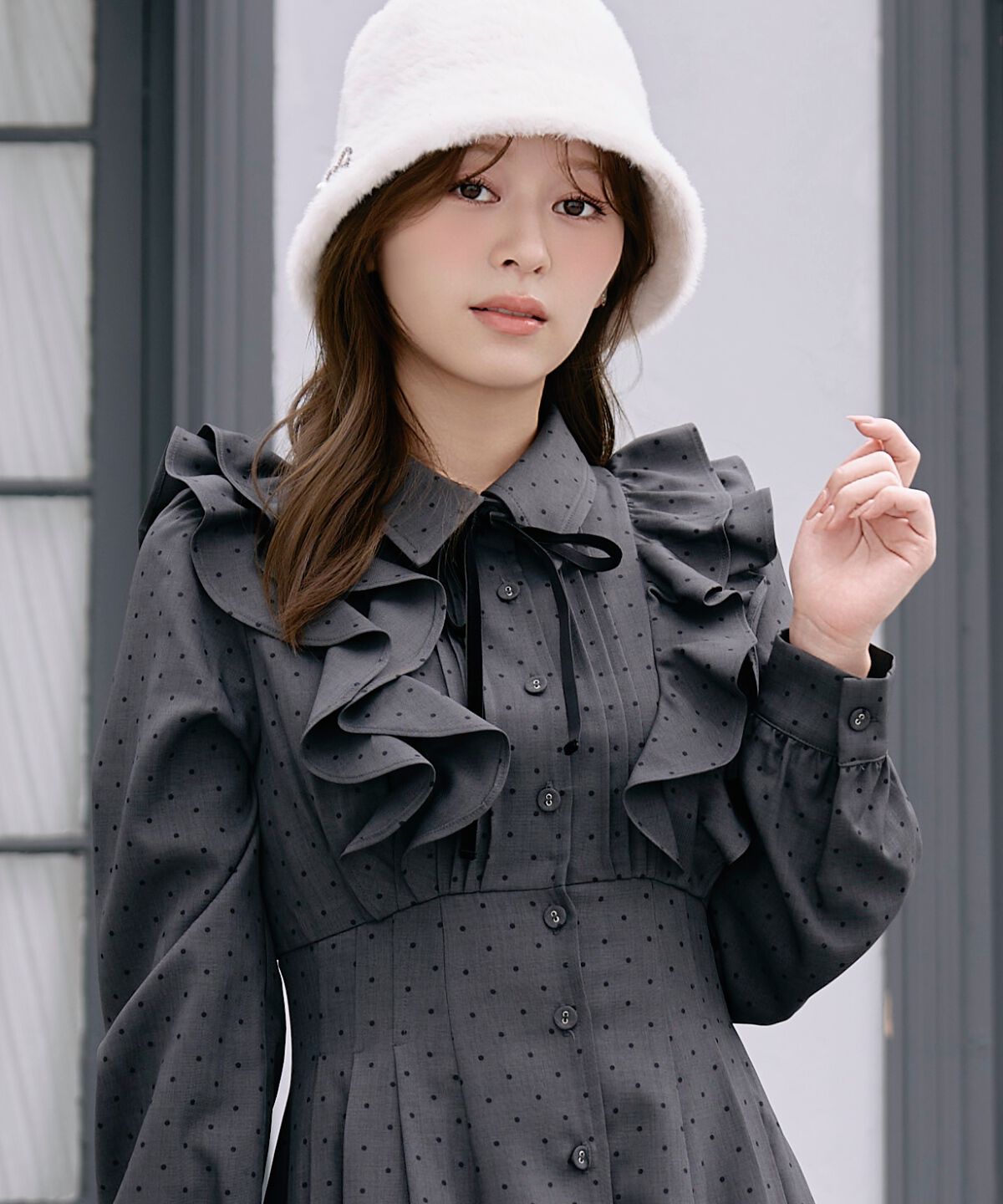 WILLSELECTION「ラッフルフリルボウタイシャツワンピース」|ワンピース|
