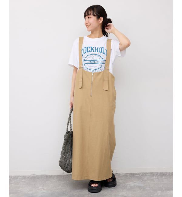 SLOBE IENA「《WEB限定》アイラインフロントジップジャンパースカート」|ワンピース|
