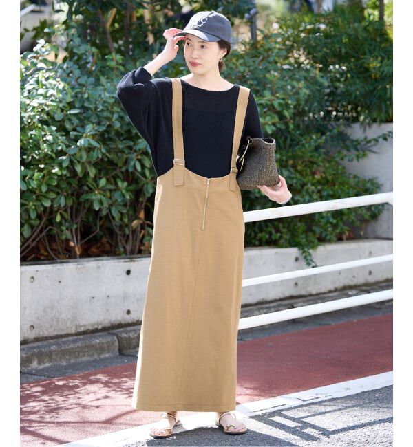 SLOBE IENA「《WEB限定》アイラインフロントジップジャンパースカート」|ワンピース|