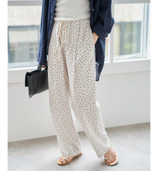 Spick and Span「《WEB限定 / 追加》ドットプリントイージーストレートパンツ」|スラックス|