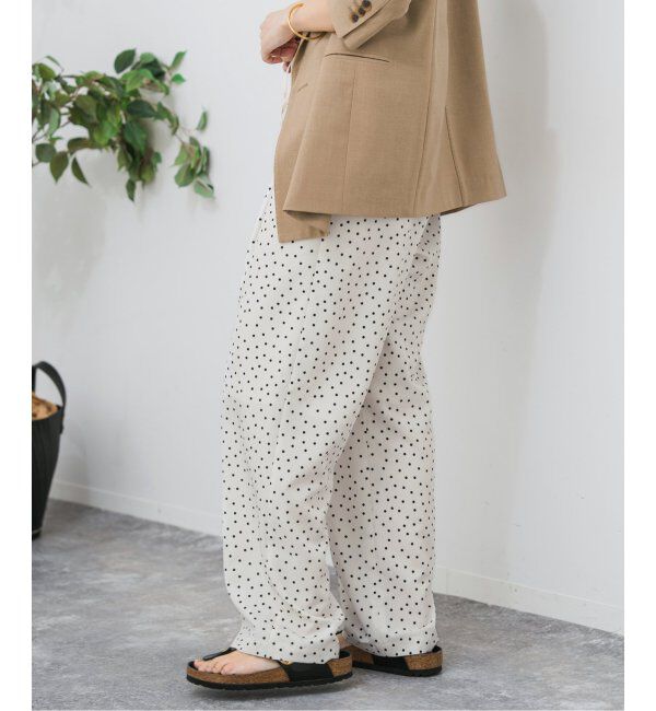 Spick and Span「《WEB限定 / 追加》ドットプリントイージーストレートパンツ」|スラックス|