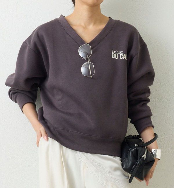  「【GOOD ROCK SPEED】Vネック裏起毛スウェット」|Tシャツ・カットソー|ブラウン