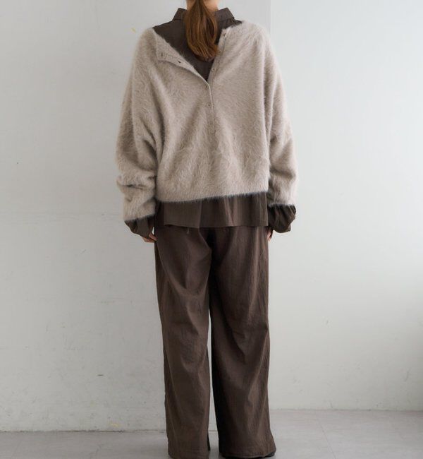  「ファーカシミヤ2WAYヘンリーニット」|ニット・セーター|