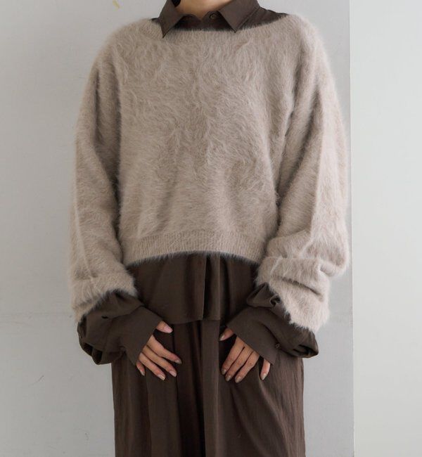  「ファーカシミヤ2WAYヘンリーニット」|ニット・セーター|
