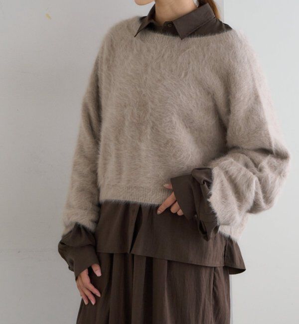  「ファーカシミヤ2WAYヘンリーニット」|ニット・セーター|