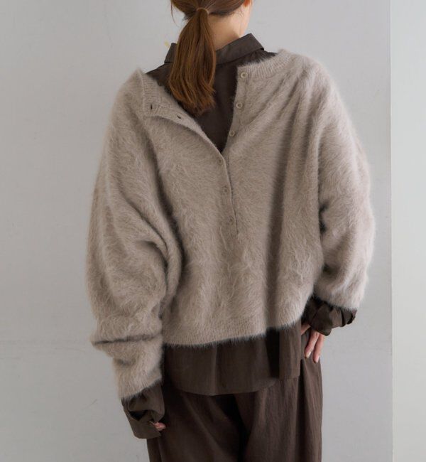  「ファーカシミヤ2WAYヘンリーニット」|ニット・セーター|