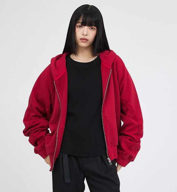 ABAHOUSE「【RUSSELL&times;jieDa】 Campus Sweat Zip Hoodie」|パーカー|レッド