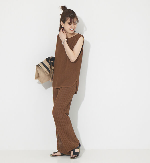 Rouge vif「【セットアップ対応】麻混レーシーニットパンツ」|その他|
