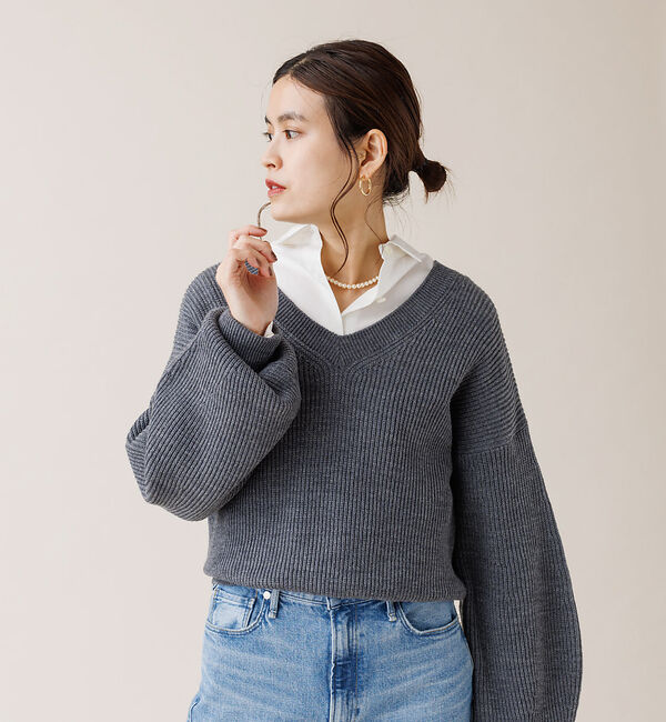 Rouge vif「畔フォルムニット」|ニット・セーター|チャコールグレー