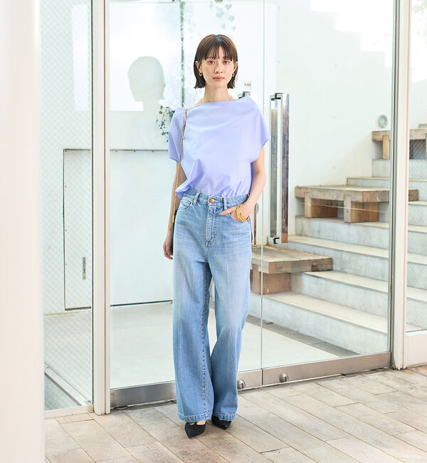 Rouge vif「【RED CARD/レッドカード】Slogan ルーズストレートデニム」|デニム|