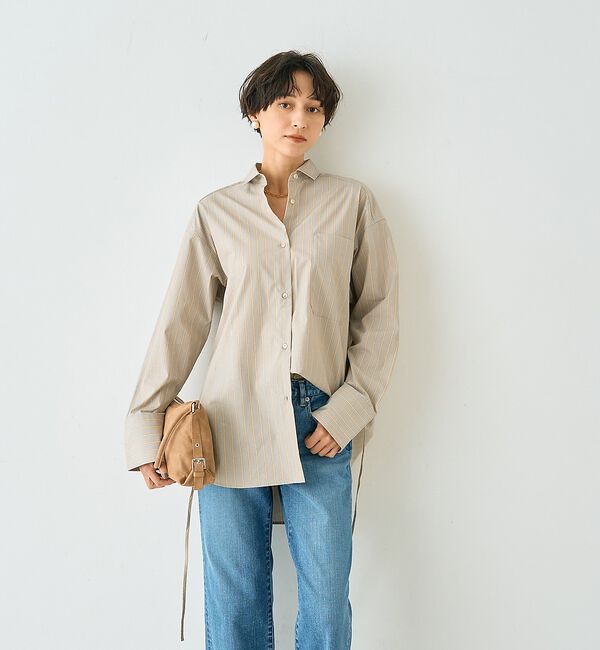 Rouge vif「ストライプメンズライクコットンシャツ」|シャツ・ブラウス|
