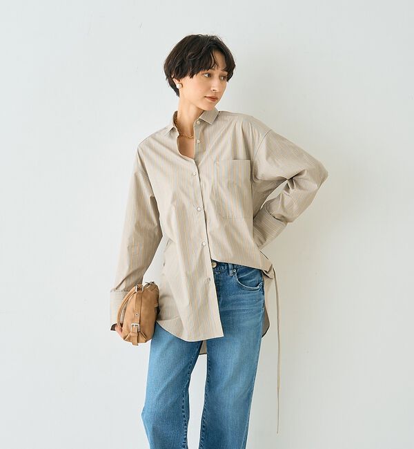 Rouge vif「ストライプメンズライクコットンシャツ」|シャツ・ブラウス|