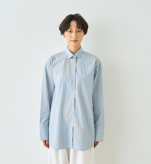 Rouge vif「ストライプメンズライクコットンシャツ」|シャツ・ブラウス|