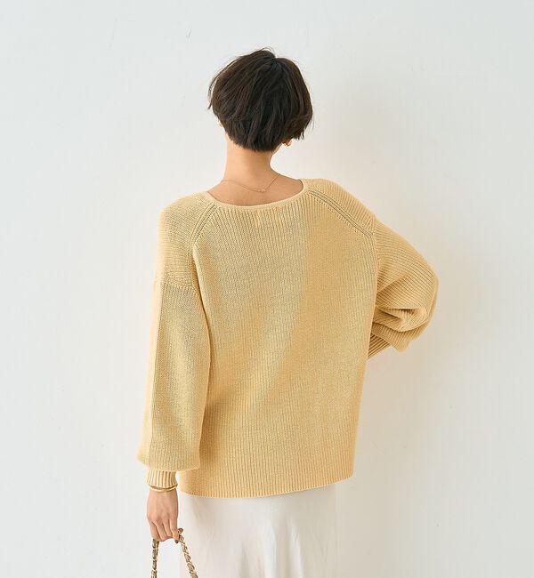 Rouge vif「片畦ハートVネックコットンプルオーバーニット」|ニット・セーター|