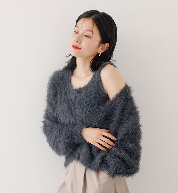 abahouse mavie「【２点セット】シャギーニットアンサンブル」|ニット・セーター|