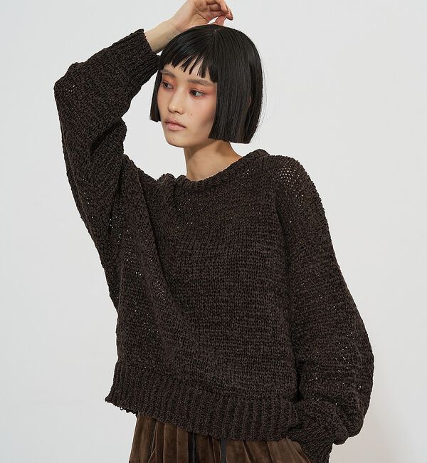 NOMINE「テープヤーンメッシュ編み プルオーバーニット」|ニット・セーター|
